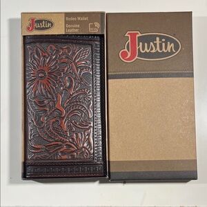 Justin Boots Brown Leather Rodeo Wallet